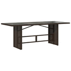 7 Piece Garden Bistro Set with Cushions Brown Poly Rattan