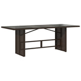 9 Piece Garden Bistro Set with Cushions Brown Poly Rattan - Top-Down View