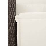 9 Piece Garden Bistro Set with Cushions Brown Poly Rattan - 45-Degree Angle