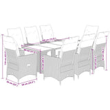 9 Piece Garden Bistro Set with Cushions Brown Poly Rattan