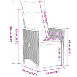 7 Piece Garden Bistro Set with Cushions Grey Poly Rattan - Extra Image