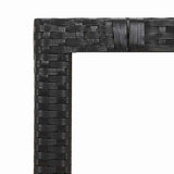9 Piece Garden Bistro Set with Cushions Black Poly Rattan - 45-Degree Angle