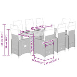 9 Piece Garden Bistro Set with Cushions Black Poly Rattan