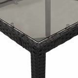 5 Piece Garden Bistro Set with Cushions Black Poly Rattan - Close-Up Angle