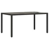 5 Piece Garden Bistro Set with Cushions Black Poly Rattan - Top-Down View