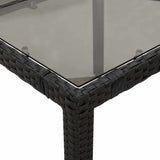 5 Piece Garden Bistro Set with Cushions Black Poly Rattan - Rear View