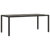7 Piece Garden Bistro Set with Cushions Black Poly Rattan