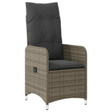 5 Piece Garden Bistro Set with Cushions Grey Poly Rattan - Top-Down View