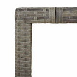 7 Piece Garden Bistro Set with Cushions Grey Poly Rattan - Rear View