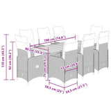9 Piece Garden Bistro Set with Cushions Grey Poly Rattan