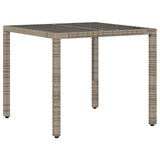 5 Piece Garden Bistro Set with Cushions Grey Poly Rattan - Top-Down View