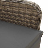 5 Piece Garden Bistro Set with Cushions Grey Poly Rattan - Low Angle