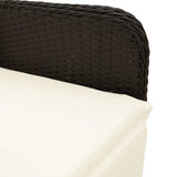 5 Piece Garden Bistro Set with Cushions Black Poly Rattan - 45-Degree Angle
