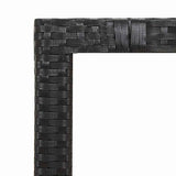 5 Piece Garden Bistro Set with Cushions Black Poly Rattan - Rear View