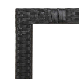9 Piece Garden Bistro Set with Cushions Black Poly Rattan - Rear View