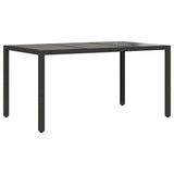 5 Piece Garden Bistro Set with Cushions Black Poly Rattan - Top-Down View