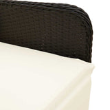 5 Piece Garden Bistro Set with Cushions Black Poly Rattan - 45-Degree Angle