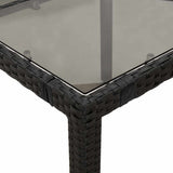 9 Piece Garden Bistro Set with Cushions Black Poly Rattan - Rear View