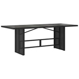 9 Piece Garden Bistro Set with Cushions Black Poly Rattan - Top-Down View