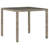 5 Piece Garden Bistro Set with Cushions Grey Poly Rattan