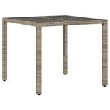 5 Piece Garden Bistro Set with Cushions Grey Poly Rattan - Top-Down View