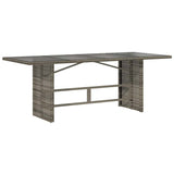 9 Piece Garden Bistro Set with Cushions Grey Poly Rattan - Top-Down View