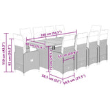 11 Piece Garden Bistro Set with Cushions Grey Poly Rattan - Close-Up Angle