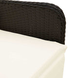 11 Piece Garden Bistro Set with Cushions Black Poly Rattan - 45-Degree Angle