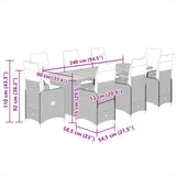 11 Piece Garden Bistro Set with Cushions Grey Poly Rattan