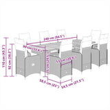 11 Piece Garden Bistro Set with Cushions Grey Poly Rattan - Close-Up Angle