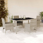 5 Piece Garden Dining Set with Cushions Light Grey