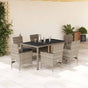 7 Piece Garden Dining Set with Cushions Light Grey