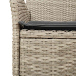 7 Piece Garden Dining Set with Cushions Light Grey