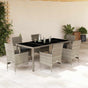 7 Piece Garden Dining Set with Cushions Light Grey