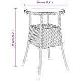 3 Piece Garden Dining Set with Cushions Black Poly Rattan and Acacia - Extra Image