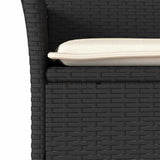 5 Piece Garden Dining Set with Cushions Black Poly Rattan and Glass