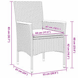 5 Piece Garden Dining Set with Cushions Black Poly Rattan and Glass