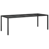 11 Piece Garden Dining Set with Cushions Black Poly Rattan and Glass - Top-Down View