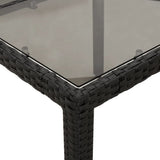 11 Piece Garden Dining Set with Cushions Black Poly Rattan and Glass - Rear View