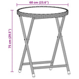 3 Piece Bistro Set with Cushions Black Poly Rattan and Glass