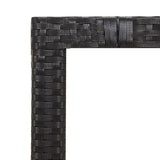 3 Piece Garden Dining Set with Cushions Black Poly Rattan - 45-Degree Angle