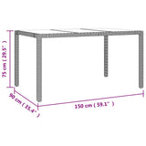 7 Piece Garden Dining Set with Cushions Black Poly Rattan