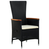 11 Piece Garden Dining Set with Cushions Black Poly Rattan - Top-Down View