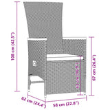 9 Piece Garden Dining Set with Cushions Black Poly Rattan