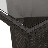 11 Piece Garden Dining Set with Cushions Black Poly Rattan - Close-Up Angle