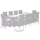 11 Piece Garden Dining Set with Cushions Black Poly Rattan - Low Angle