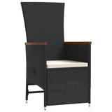 11 Piece Garden Dining Set with Cushions Black Poly Rattan - 45-Degree Angle