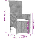 11 Piece Garden Dining Set with Cushions Black Poly Rattan - Extra Image