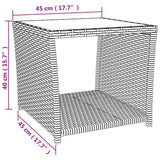 3 Piece Garden Dining Set with Cushions Black Poly Rattan - Rear View