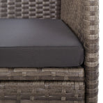 9 Piece Garden Dining Set with Cushions Grey Poly Rattan